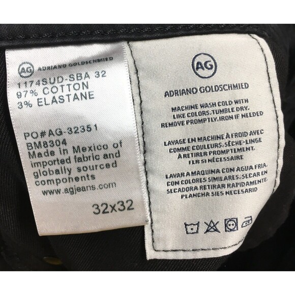 Adriano Goldschmied Pants Men's Size 32 x 32 Black Cotton Blend - Picture 7 of 7